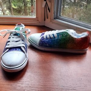 Women's Rainbow Glitter shoes. Size 42 or in US size 10.